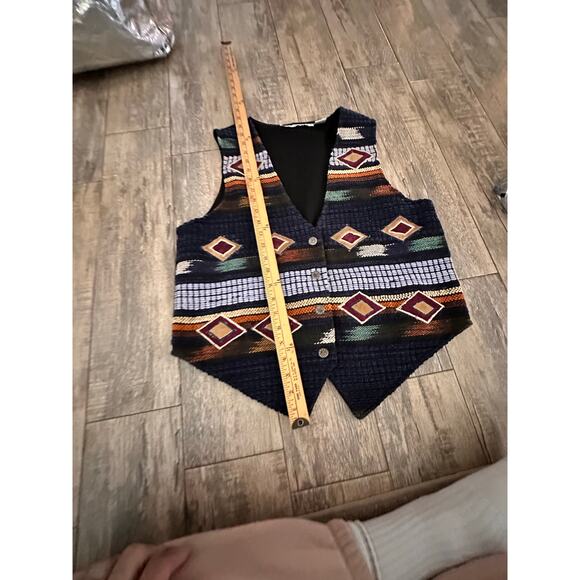 Vintage Jane Ashley Women's Southwest Cowboy Vest Size Medium embroidered 90s - Picture 8 of 8
